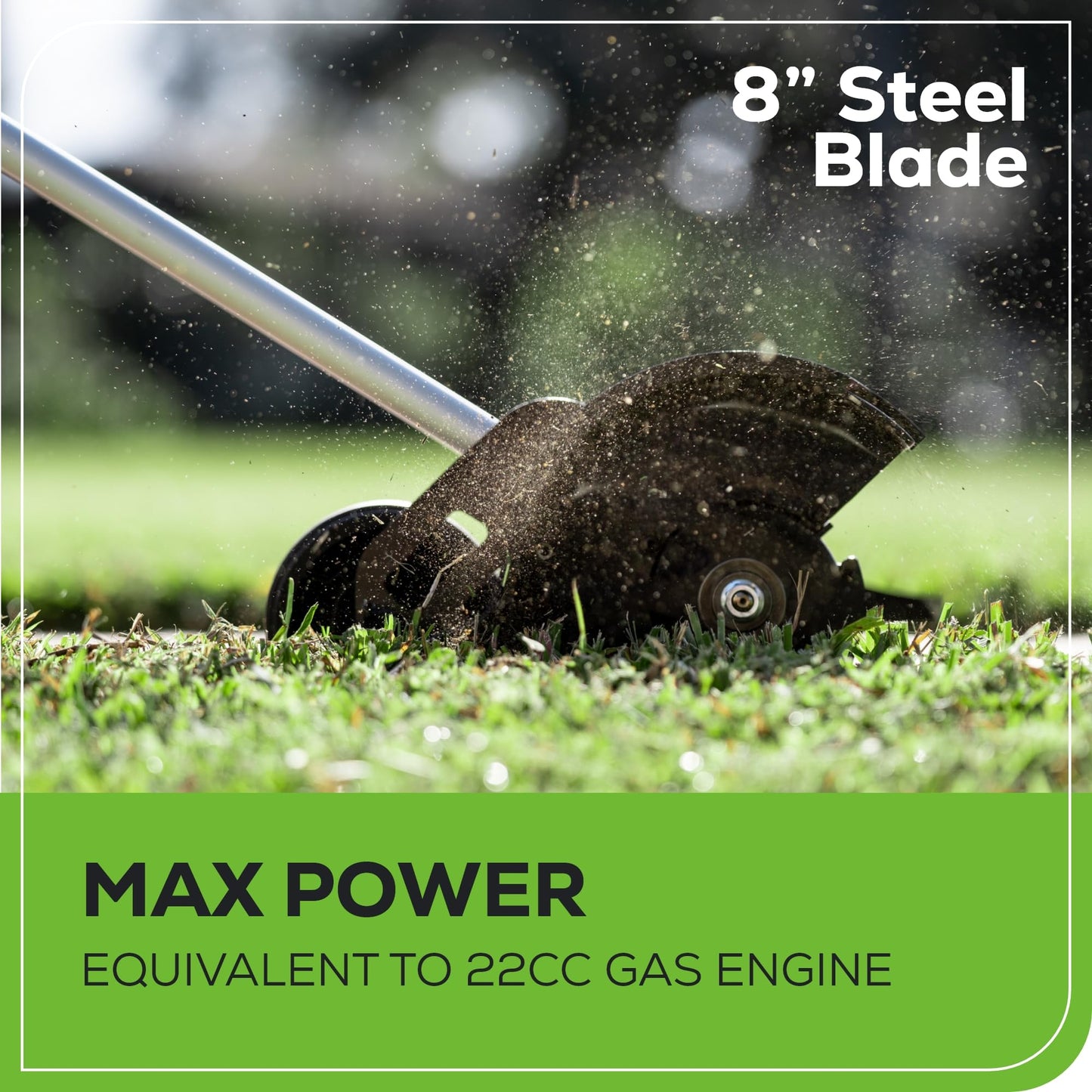 Greenworks 60V 8" Brushless Cordless Edger with 2.0Ah Battery & Charger – Tool-Free Depth Adjustment, Lightweight Lawn Edging Tool, 4-Year Warranty