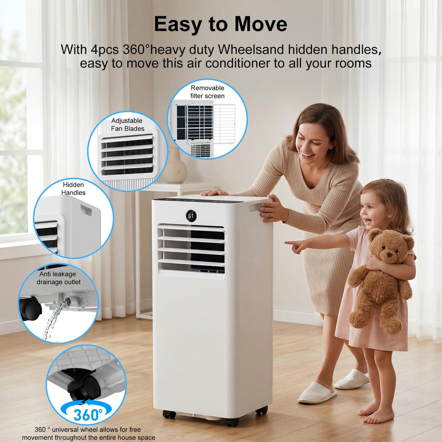 🔥74% Off!🔥AKIRES Portable Air Conditioners, 8000 BTU Air Conditioner