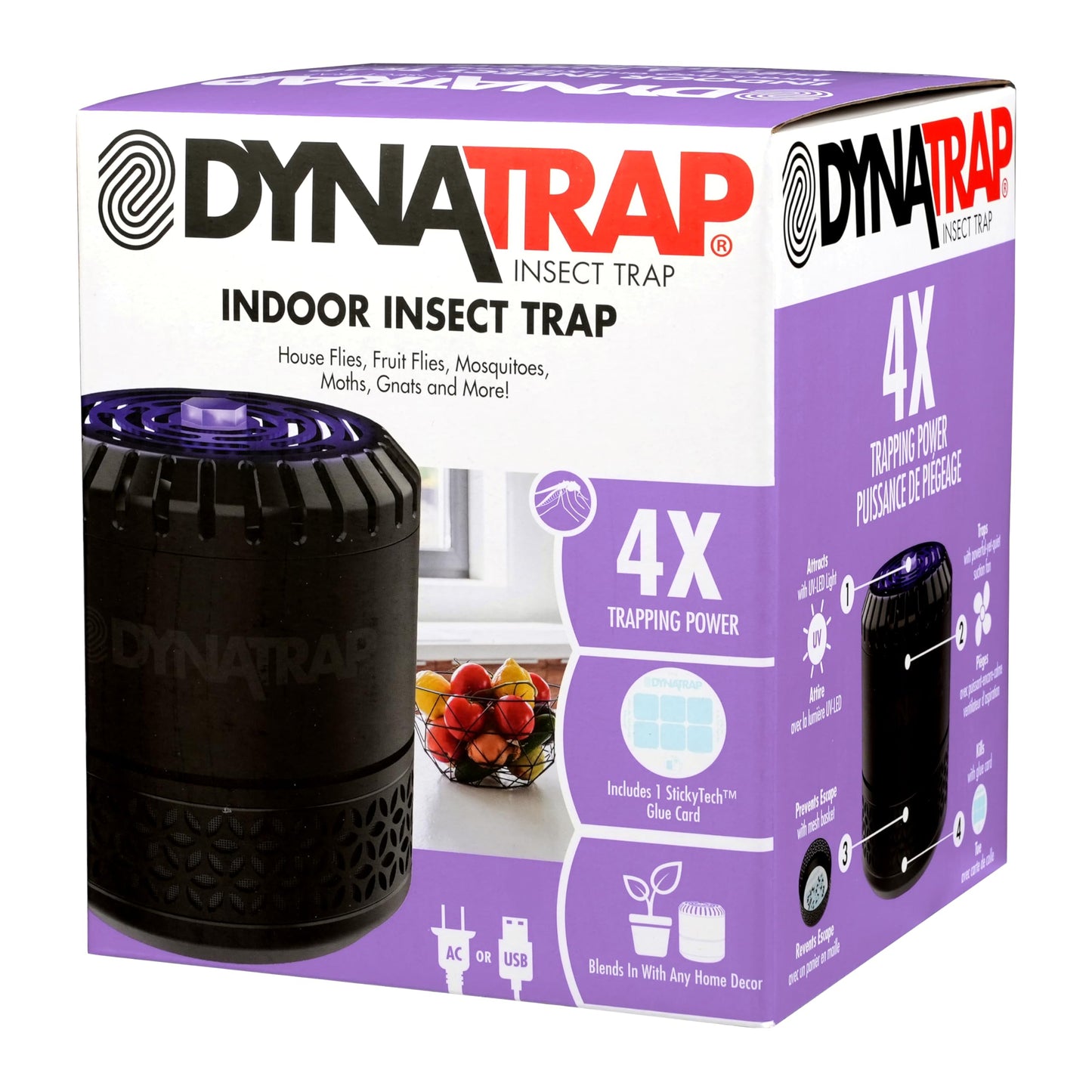 DynaTrap DT152 Indoor Insect Trap and Killer – Catches and Kills Gnats, Flies, Moths & Other Flying Insects