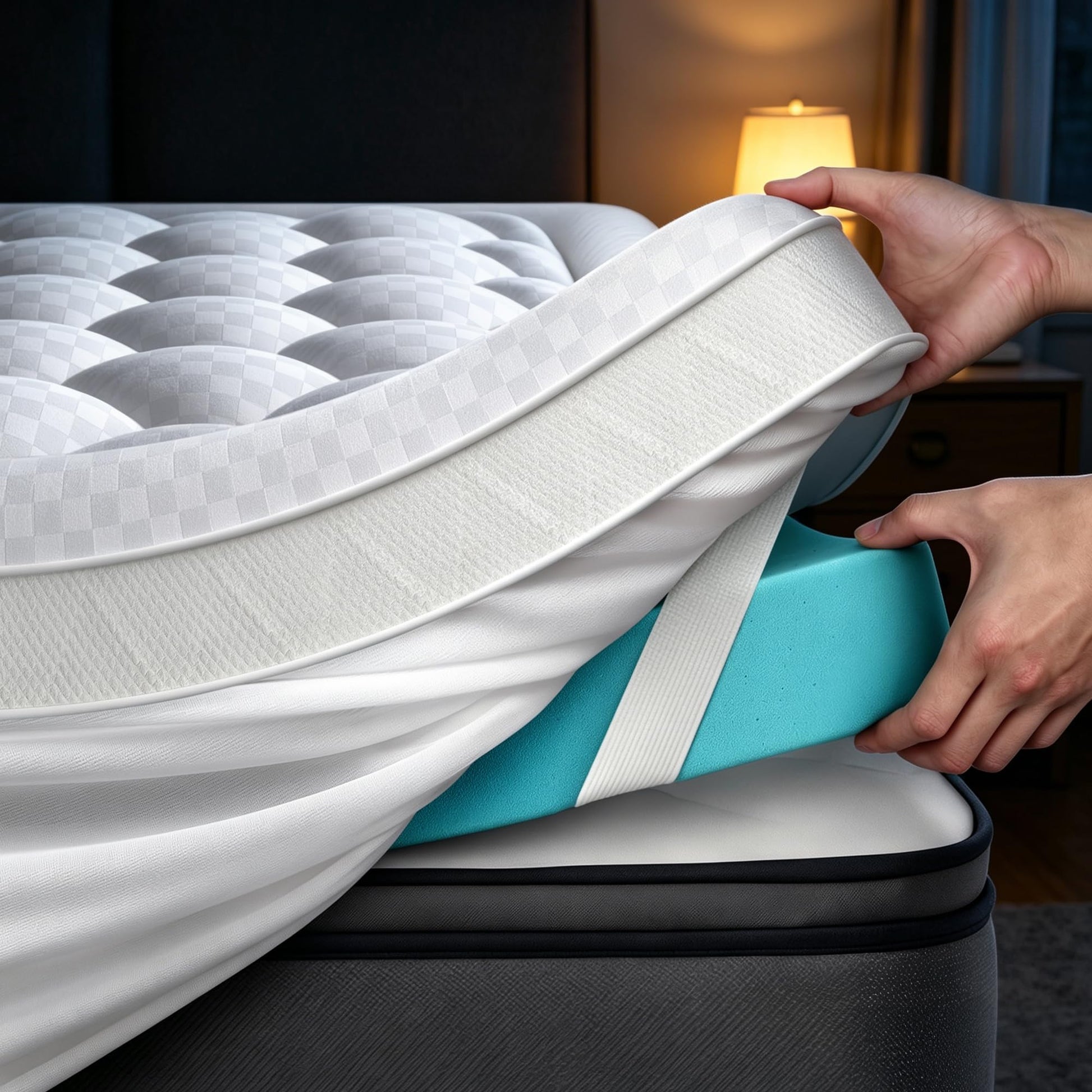 5 Inch Mega Support Memory Foam King Mattress Topper for Pressure Relief, Dual Layer 2.5" Pillow Top King Size Mattress Topper Plus 2.5" Cooling Gel Infused Memory Foam Mattress Pad