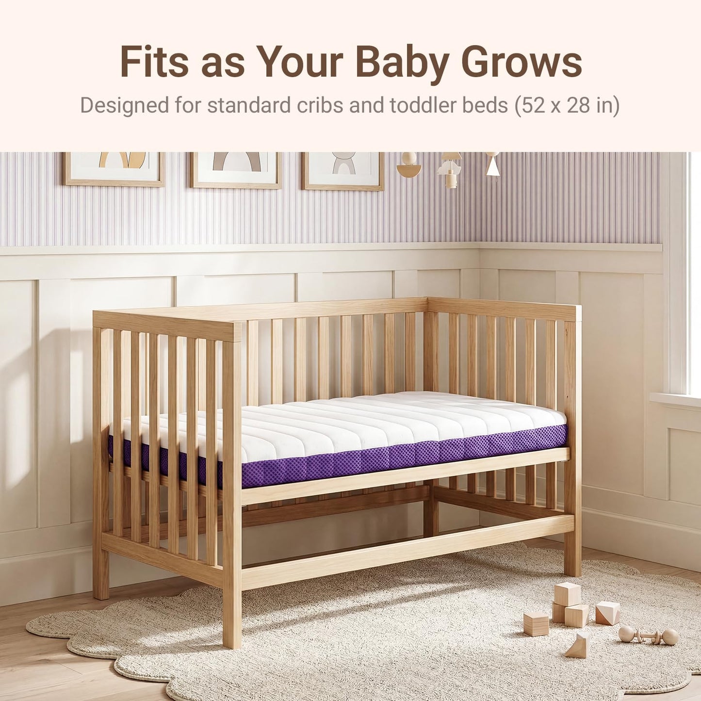 MAMAZING Aerobase Pro Crib Mattress, Dual-Core Spine Support & Breathable Design, PCM Temperature Regulation, Washable Infant & Toddler Mattress, Fits Standard Crib & Toddler Bed (52 x 28 x 3.7 in)