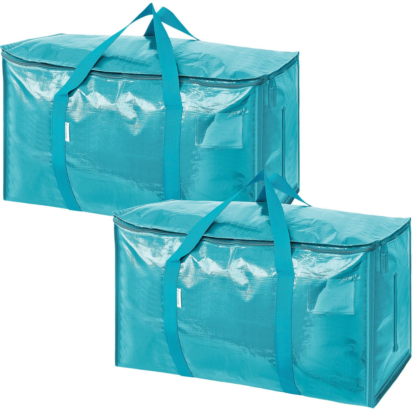 TICONN 12 Pack Extra Large Moving Bags Heavy Duty with Zippers & Carrying Handles, Durable Storage Bags Moving Boxes for Closet Organizers and Storage (12 Pack, Blue)
