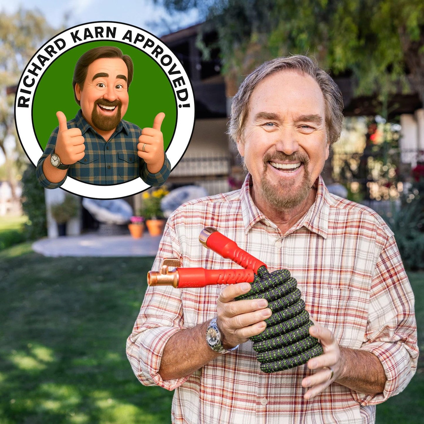 Pocket Hose Ballistic Double UV Edition 50 FT Expandable Garden Hose w/Pocket Pivot Swivel Connector, Anti-Burst Sleeve Reinforced w/Bulletproof Fiber, Lightweight, No-Kink, Compact, AS SEEN ON TV