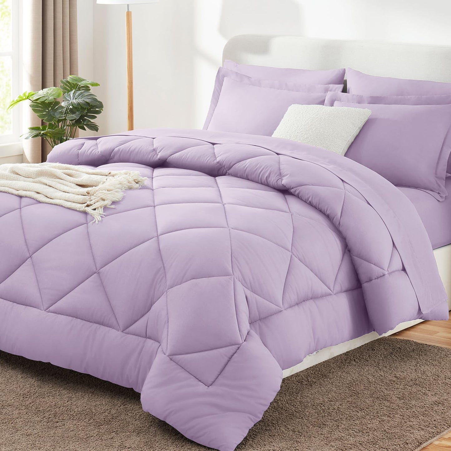 CozyLux Twin XL Comforter Set Dark Grey - 5 Pieces Twin Extra Long Bed in a Bag for College Dorm, All Season Bedding Set for Girls and Boys, Soft Bed Set with Comforter, Sheets, Pillowcase & Sham