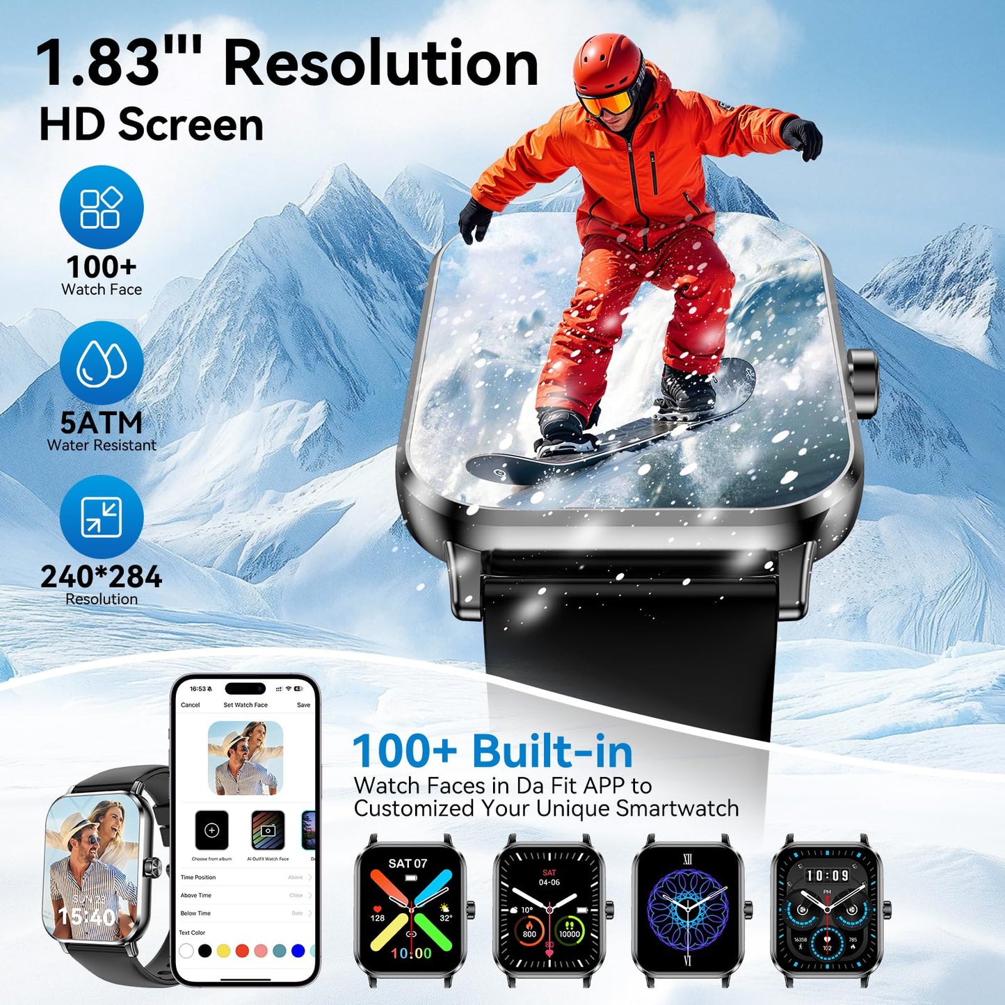 🔥79% Off!🔥Smart Watch for Men Women, 1.83" HD Touch Screen