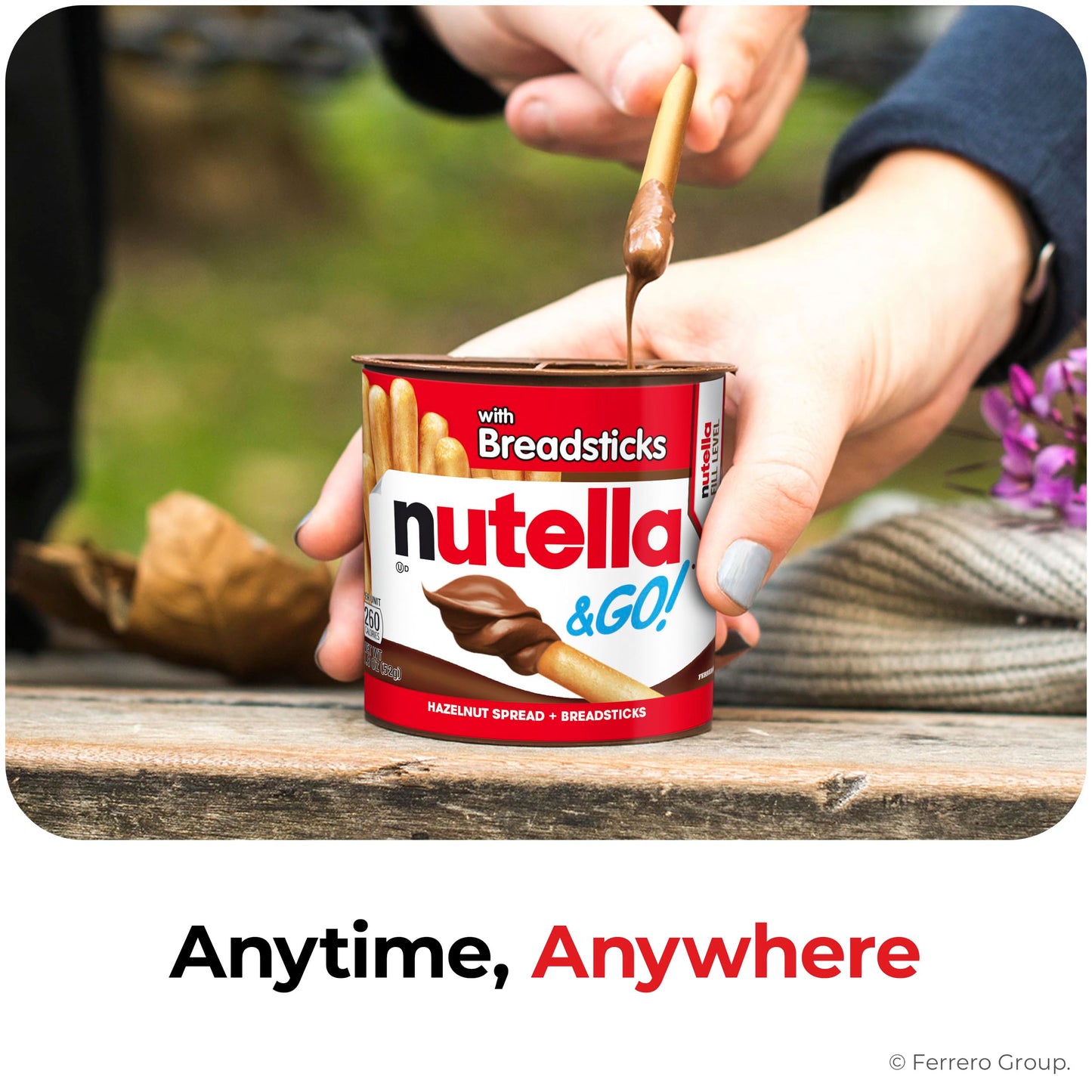 Nutella & GO! Chocolate Hazelnut Spread with Cocoa + Breadsticks, 12 Snack Packs, 1.8 oz Each