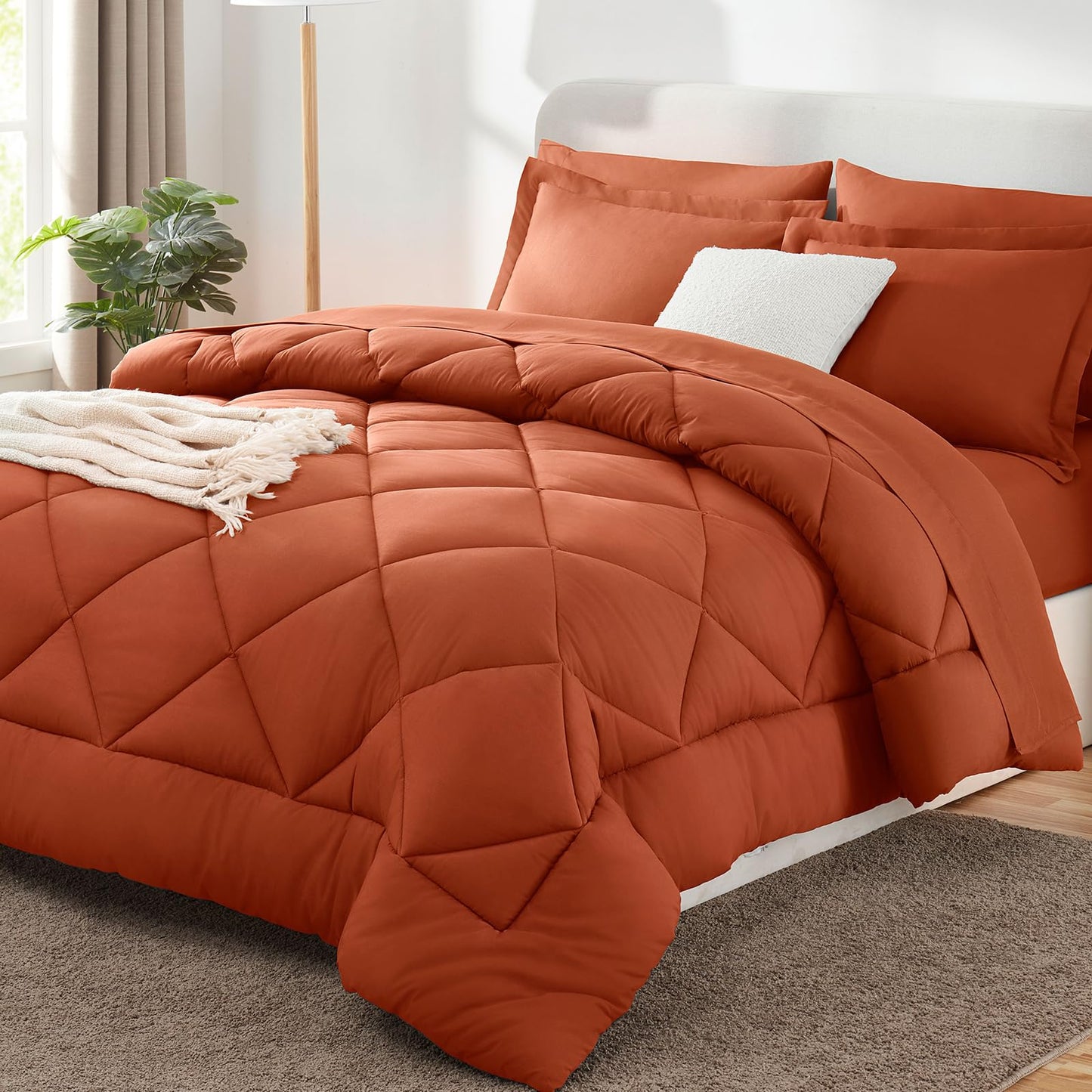 CozyLux Twin XL Comforter Set Dark Grey - 5 Pieces Twin Extra Long Bed in a Bag for College Dorm, All Season Bedding Set for Girls and Boys, Soft Bed Set with Comforter, Sheets, Pillowcase & Sham