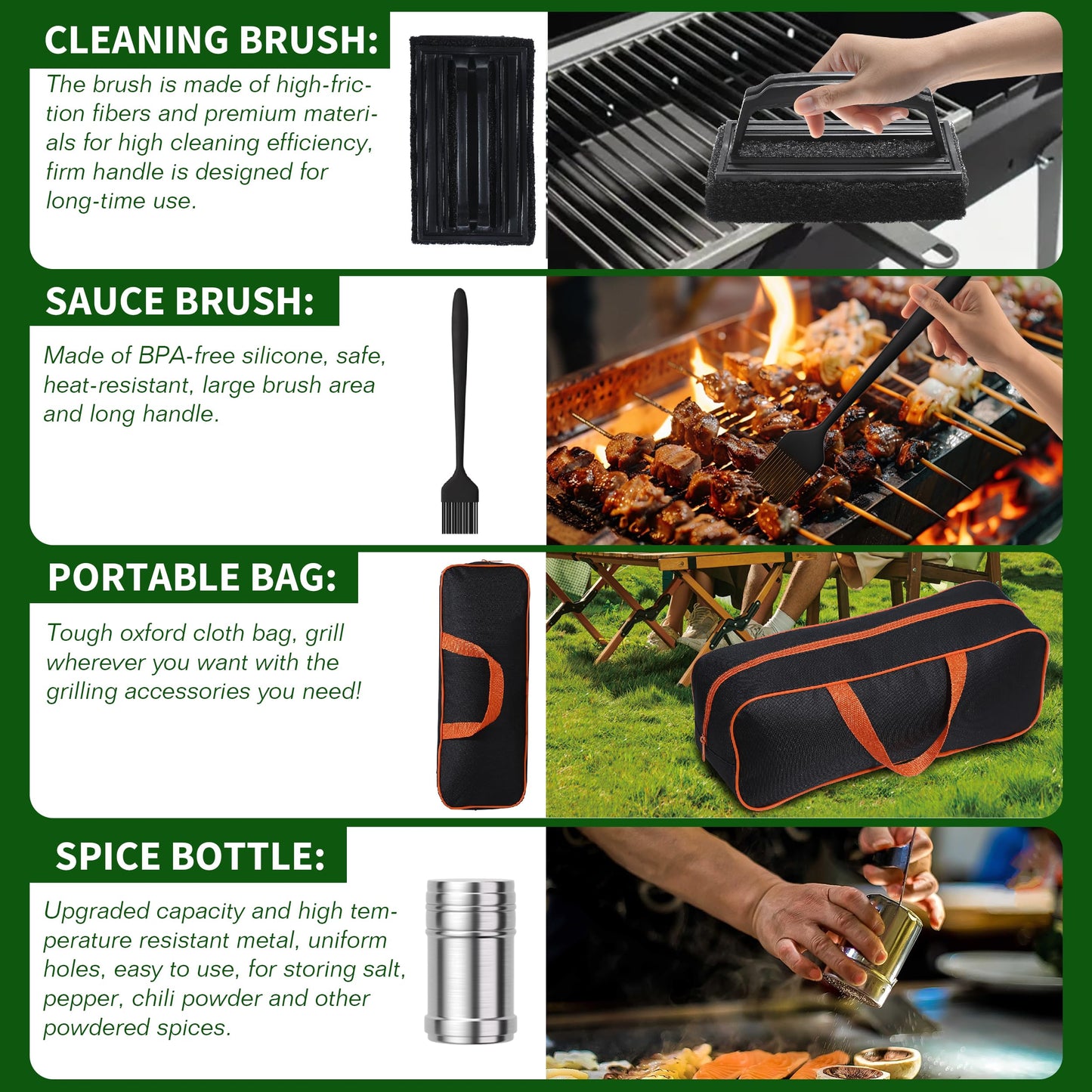 120 Pcs Griddle Accessories Kit, Perfect Hibachi Flat Top Grill Tools for Blackstone and Camp Chef, Enlarged Beefed-up Grill Spatula Gift Set with Basting Cover, Burger Press for Outdoor BBQ.