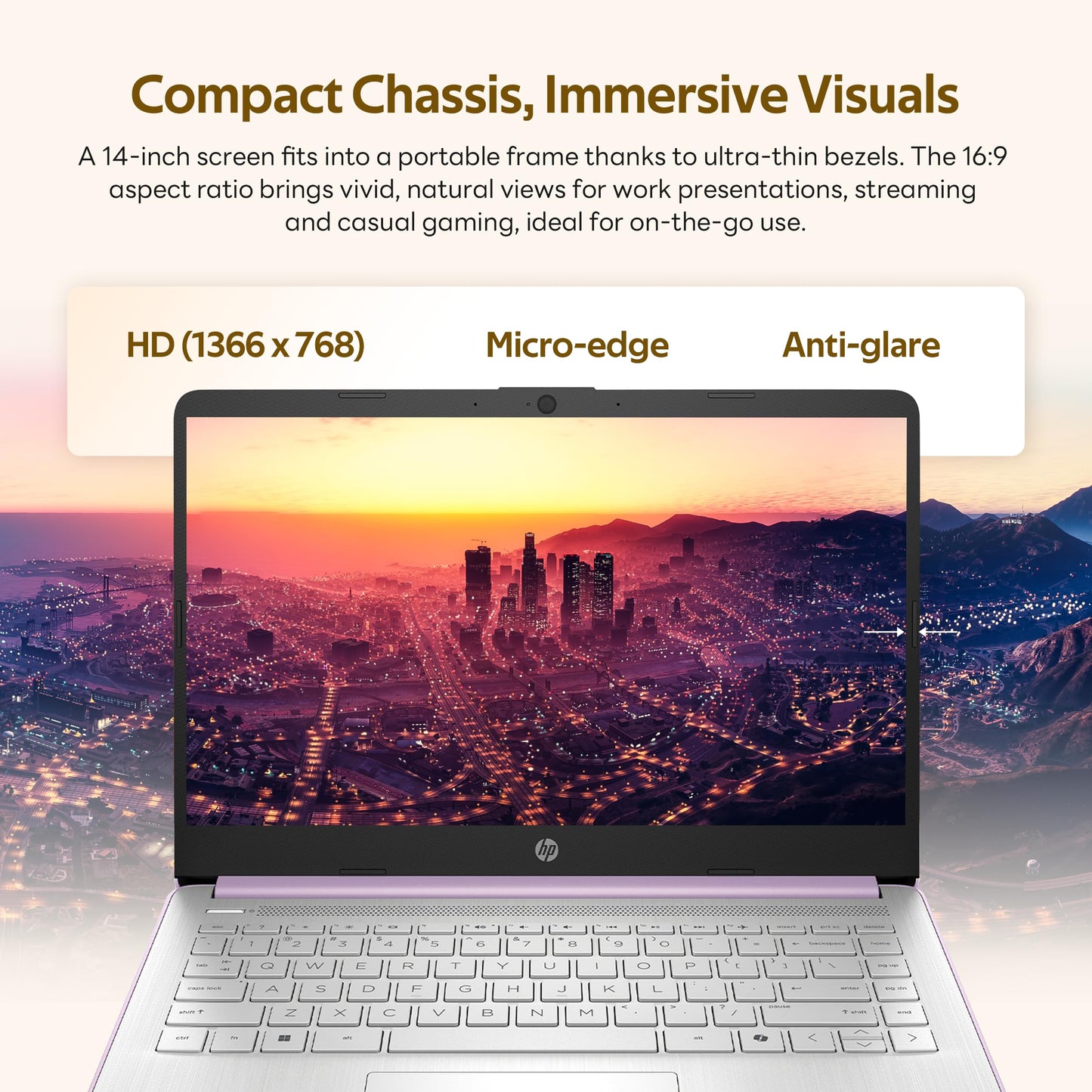 HP Stream 14" Laptop with AI Copilot, Flagship for Students & Business, 13th Gen Intel 4-Core, 4GB RAM, 1.12TB Storage (128GB UFS + 1TB Docking Station), Office 365 1-Year, Win 11 S, Lavender Purple