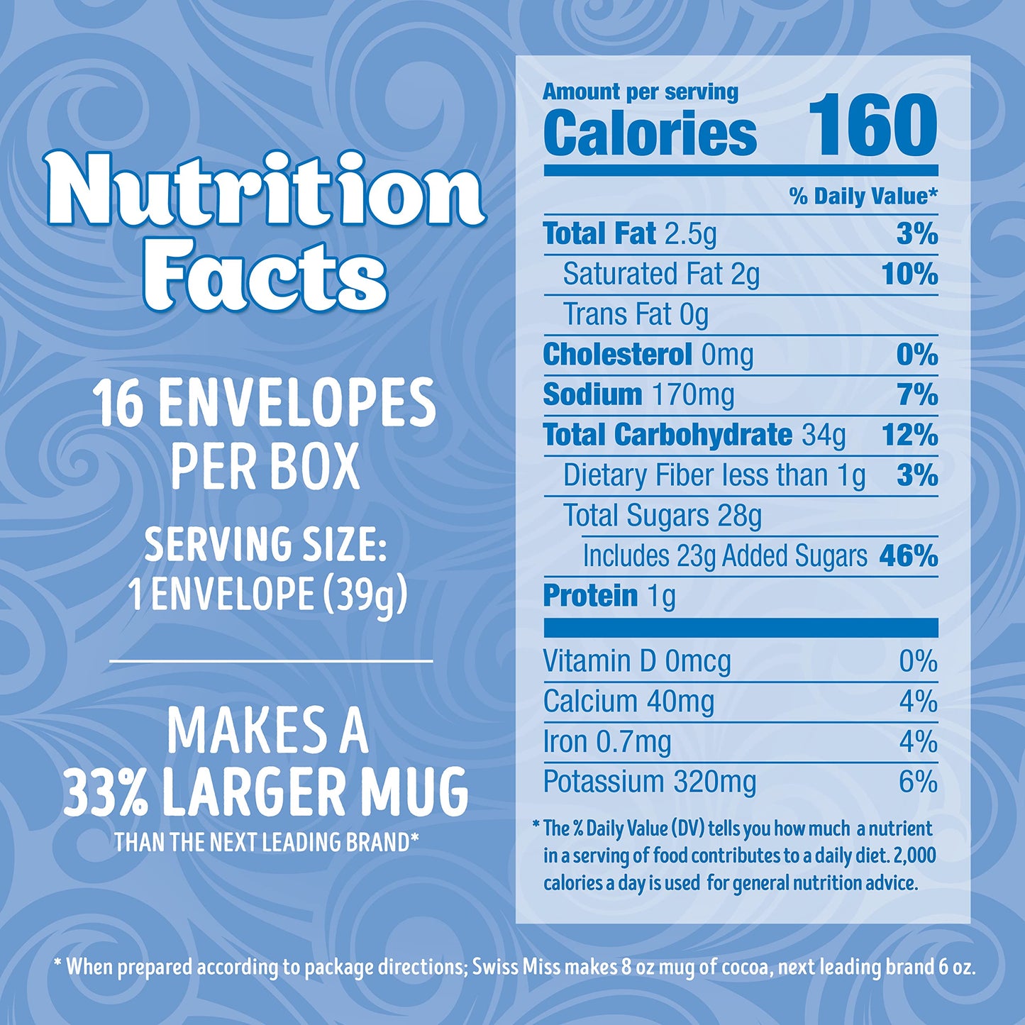 Swiss Miss Milk Chocolate Flavored Hot Cocoa Mix, Family Pack, Hot Cocoa Bar Supplies, 1.38 oz., 16-Count Envelopes
