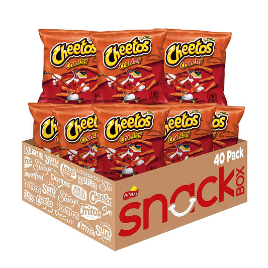 Cheetos Crunchy Cheese Flavored Snacks, Gluten Free, 1 Ounce Single Serve Bags (Pack of 40)