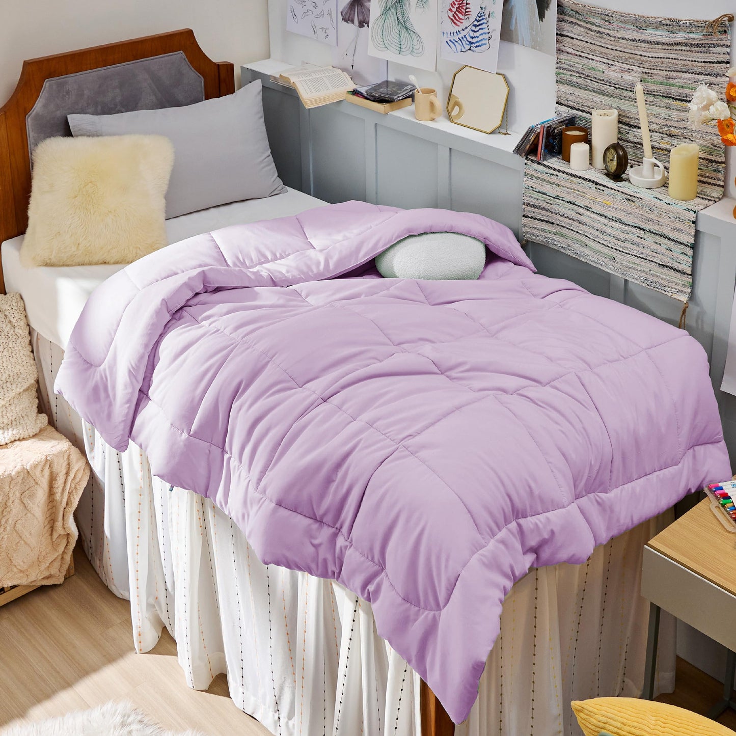 Bedsure Comforter Duvet Insert - Quilted Comforters Queen Size, All Season Duvet, GentleSoft Down Alternative Bedding Blanket, with 8 Tabs, Gifts for Women/Men, White, Queen 88 x 88 Inches